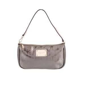 Michael Kors Patent Leather MK Logo Small Bag Silver